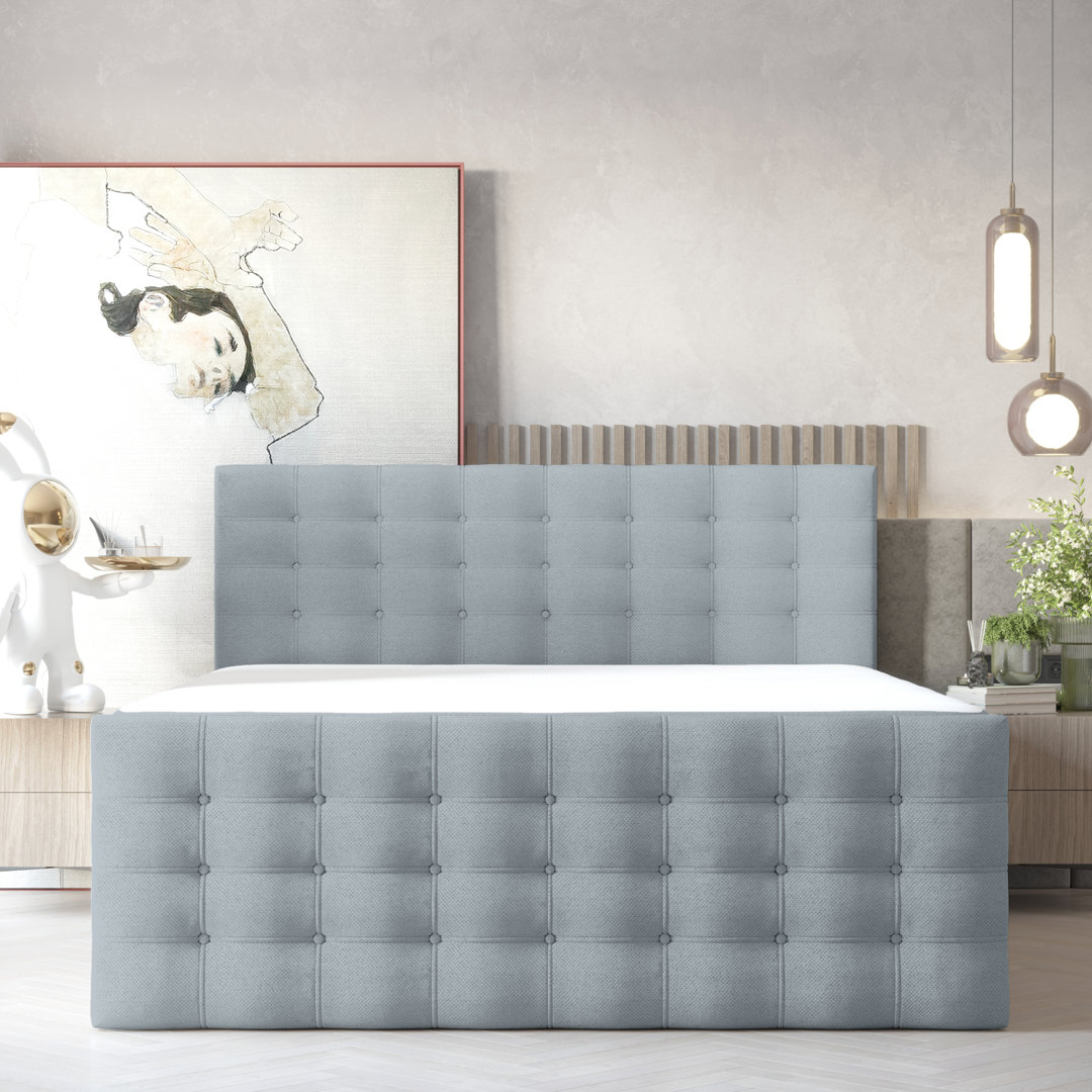 Preisvergleich für Boxspringbett Alie mit Bettkasten, B 222 cm, in der ...